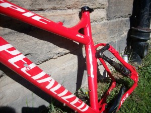 A specialized epic mountain bike in red