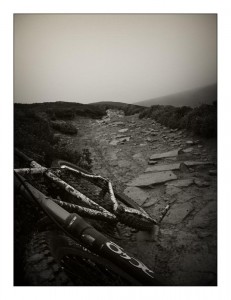 mountain bike on muddy trail