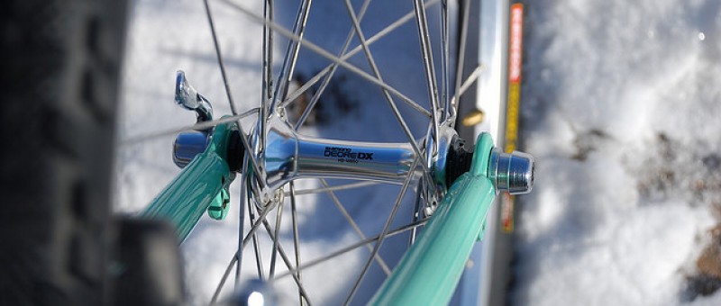 An old-school Bianchi in the traditional colours
